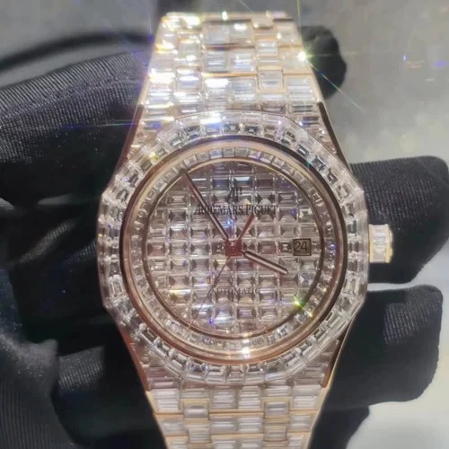 High Quality DEF Lab Moissanite Diamond Watch Colorless Diamond Hip Hop Style Diamond Watch