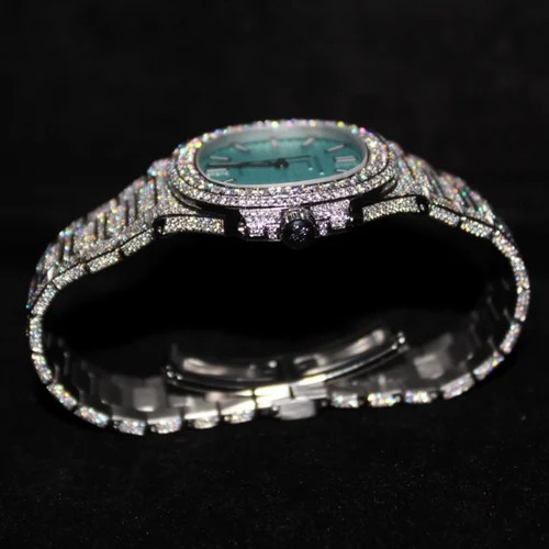High Quality DEF Lab Moissanite Diamond Watch Colorless Diamond Hip Hop Style Diamond Watch
