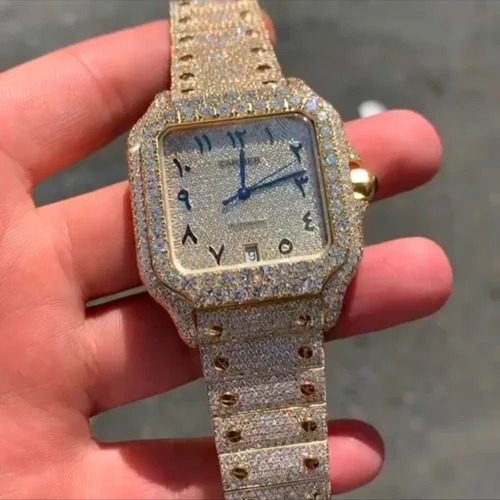 Hip Hop Customized Iced out Moissanite Diamond Watch for Men VVS Diamond Watch Gift
