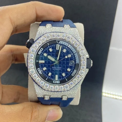 Trending VVS Moissanite Diamond Studded Iced Out Diamond Watch for Men Best Fashion Jewelry Gift