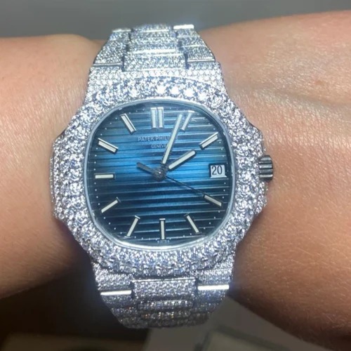 Trending Customized Iced Out Moissanite Watch VVS Diamonds Studded Hip Hop Watch Gift for Men