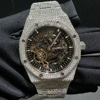 Trending VVS Moissanite Diamond Studded Iced Out Diamond Watch for Men Best Fashion Jewelry Gift
