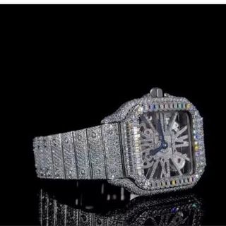 Trending VVS Moissanite Diamond Studded Iced Out Diamond Watch for Men Best Fashion Jewelry Gift