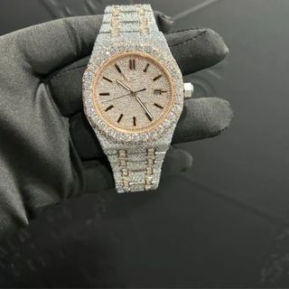 Trending VVS Moissanite Diamond Studded Iced Out Diamond Watch for Men Best Fashion Jewelry Gift