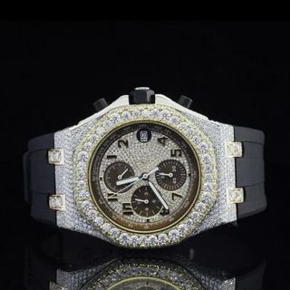 Trending VVS Moissanite Diamond Studded Iced Out Diamond Watch for Men Best Fashion Jewelry Gift