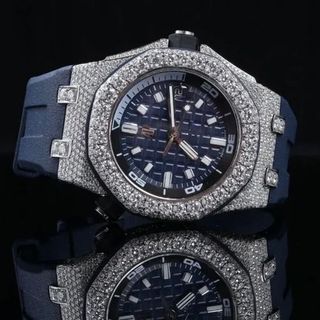 Trending VVS Moissanite Diamond Studded Iced Out Diamond Watch for Men Best Fashion Jewelry Gift