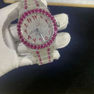 Trending VVS Moissanite Diamond Studded Iced Out Diamond Watch for Men Best Fashion Jewelry Gift