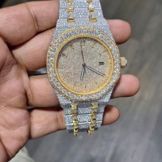 Trending VVS Moissanite Diamond Studded Iced Out Diamond Watch for Men Best Fashion Jewelry Gift