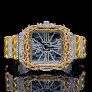 Trending VVS Moissanite Diamond Studded Iced Out Diamond Watch for Men Best Fashion Jewelry Gift