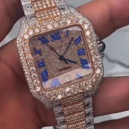 High Quality Customized Iced Out Lab Grown Watch Stainless Steel Best Quality Diamond Watch