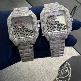 High Quality Custom Watch for Men Iced out Moissanite Diamond Studded Watch Hip Hop Diamond Jewelry