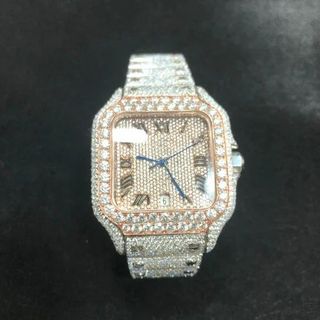 Hip Hop Customized Iced out Moissanite Diamond Watch for Men VVS Diamond Watch Gift