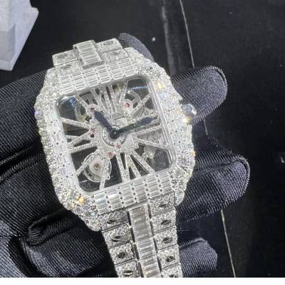 Trending VVS Moissanite Diamond Studded Iced Out Diamond Watch for Men Best Fashion Jewelry Gift