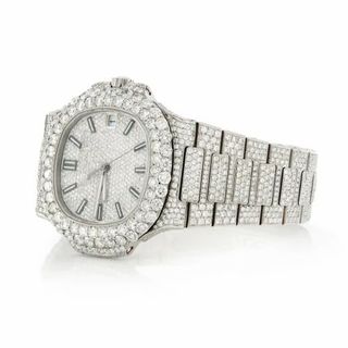 Top Quality Hip Hop Stainless Steel Invisible Setting Iced Out Diamond Watch Lab Grown Diamond
