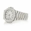 Top Quality Hip Hop Stainless Steel Invisible Setting Iced Out Diamond Watch Lab Grown Diamond