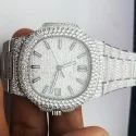 Top Quality Hip Hop Stainless Steel Invisible Setting Iced Out Diamond Watch Lab Grown Diamond