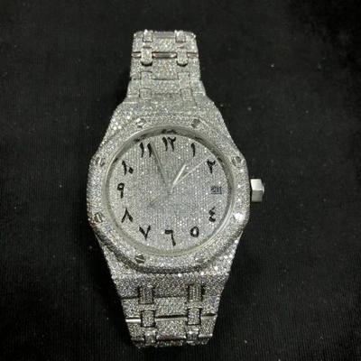 Top Quality Fully Customized Iced Out Diamond Lab Grown Watch for Men Hip Hop Diamond Jewelry