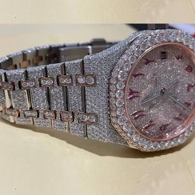 High Quality Customized Iced Out Lab Grown Watch Stainless Steel Best Quality Diamond Watch for Men