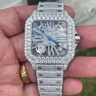 High Quality DEF Lab Grown Diamond Watch Colorless Diamond Hip Hop Style Diamond Watch