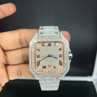 High Quality Hip Hop Customized Iced out Lab Grown Diamond Watch for Men VVS Diamond Watch
