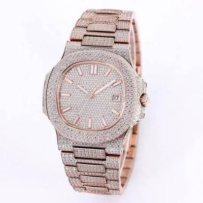 Good Quality Customized Iced Out Lab Grown Watch VVS Diamonds Studded Hip Hop Watch Gift for Men