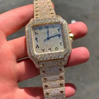 Top Quality Customized Iced Out Lab Grown Watch Stainless Steel Best Quality Diamond Watch