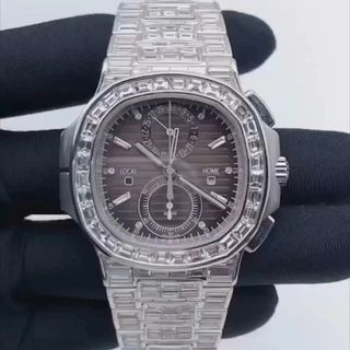Trending Customized Iced Out Lab Grown Watch Stainless Steel Best Quality Diamond Watch for Men