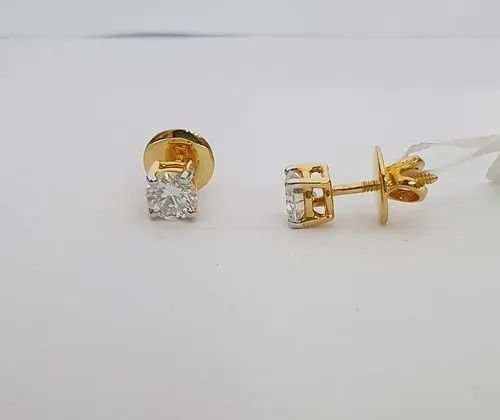 New Gold Round Moissanite Studs