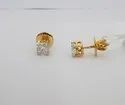 New Gold Round Moissanite Studs