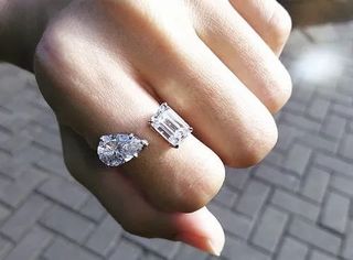 DEF Cushion Moissanite Ring