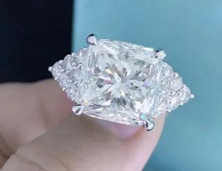 DEF Cushion Moissanite Ring