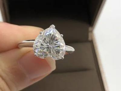 Emerald Pear Moissanite Ring