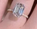 Emerald Cut Moissanite Ring