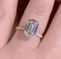 Emerald Cut Moissanite Ring