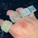 Custom Design Available Hip Hop 925 Silver Rings Iced Out Jewelry Men Moissanite Rings