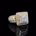 Full Iced Out Diamonds Emerald Cut Moissanite Stones Men's Ring 925 Silver Diamond Rings Luxury