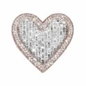 Shining Jewelry 925 Sterling Silver Heart Shape Ring Custom Hip Hop Rapper Vvs Iced Out Ring