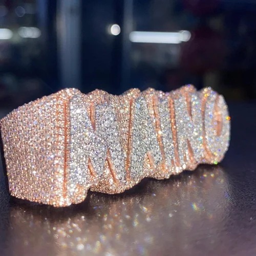 Custom Luxury Hip Hop Rapper 925 Sterling Silver Vvs Iced Out Diamond Ring Multi Finger Ring