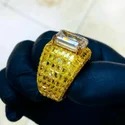 Top quality Shining Jewelry 925 Sterling Silver Heart Shape Ring Custom Hip Hop Rapper Vvs Iced Out