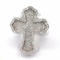 925 Silver Fine Jewelry Hip Hop Cross Shape Ring Custom Top Quality Vvs Iced Out Ring For Men