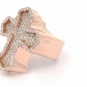 925 Silver Fine Jewelry Hip Hop Cross Shape Ring Custom Top Quality Vvs Iced Out Ring For Men