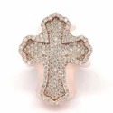925 Silver Fine Jewelry Hip Hop Cross Shape Ring Custom Top Quality Vvs Iced Out Ring For Men