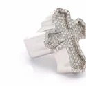 925 Silver Fine Jewelry Hip Hop Cross Shape Ring Custom Top Quality Vvs Iced Out Ring For Men