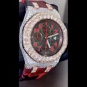 Moissanite Studded Iced Out Watch, EF/VVS Diamond, Wrist Watch