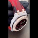 Moissanite Studded Iced Out Watch, EF/VVS Diamond, Wrist Watch