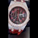 Moissanite Studded Iced Out Watch, EF/VVS Diamond, Wrist Watch