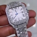 High Quality DEF Moissanite Diamond Watch Colorless Diamond Hip Hop Style Diamond Watch