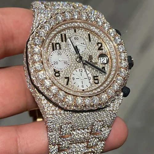 Good Quality Custom Watch for Men Iced out Moissanite Watch Diamond Studded Hip Hop Diamond Jewelry