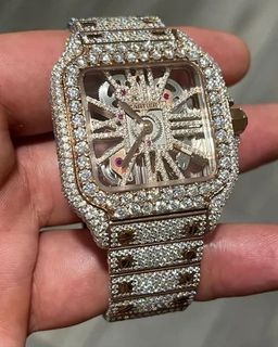 Good Quality Custom Watch for Men Iced out Moissanite Watch Diamond Studded Hip Hop Diamond Jewelry