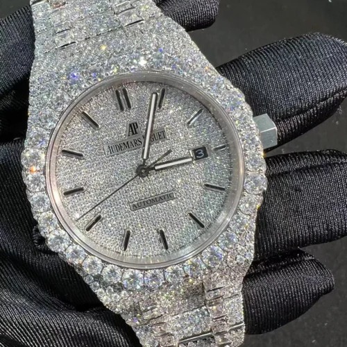 High Quality DEF Lab Moissanite Diamond Watch Colorless Diamond Hip Hop Style Diamond Watch
